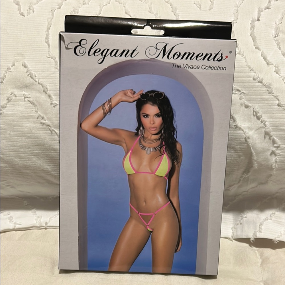 Elegant Moments Pink and Yellow Bikini Set